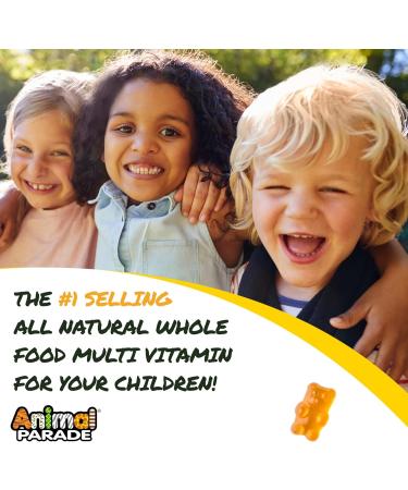 NaturesPlus Animal Parade Children's Multivitamin Gummies - 50 Animal Shaped Gummies - Natural Assorted Flavors - Vegetarian & Gluten-Free - Promotes Health & Wellbeing | 25 Servings | 50 Count Pack - Buy Online on GoSupps.com