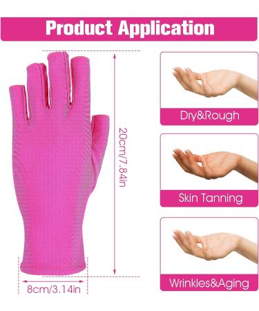 Sibba UV Gloves for Nails Art - Fingerless Gel Polish Manicure Care Hand Protector (Rose Red) - Buy Online on GoSupps.com