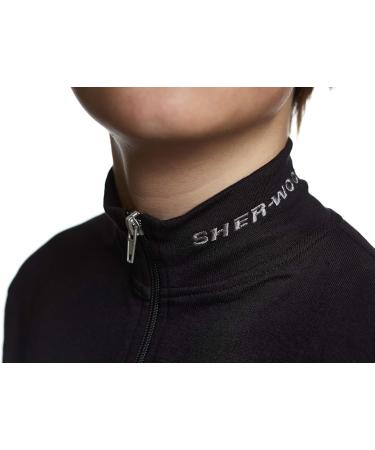 Sherwood One-Piece Functional Underwear for Kids - Long-Sleeved Zippered Winter Sweat Suit in Black (Size 164) - Ideal for Cold Weather - Buy Online on GoSupps.com
