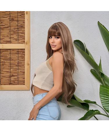 Uevies Brown Ombre Synthetic Wig | 26 Long Corrugated Pony Wig for Women | Naturally Looking Cosplay & Party Hairstyles - Buy Online on GoSupps.com