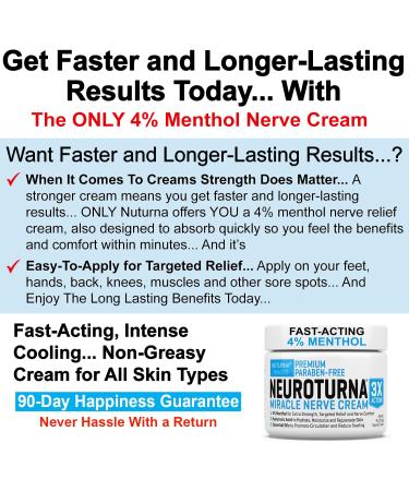 Neuropathy Nerve Relief Cream - Maximum Strength 4% Menthol | 3X Action Soothing Comfort for Feet Hands Legs & Back - Extra Large 6 Oz - Buy Online on GoSupps.com