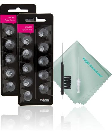 Oticon Minifit Open 8mm Dome Bundle with Cleaning Tools & Microfiber Cloth (20 Domes) - Buy Online on GoSupps.com