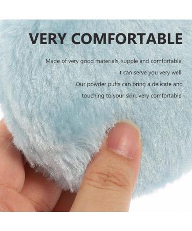 Buy Beavorty Large Fluffy Powder Puff Set - 3 Round Loose Powders with Ribbon Bow Handle | Sky Blue - Perfect for Face & Body - Buy Online on GoSupps.com