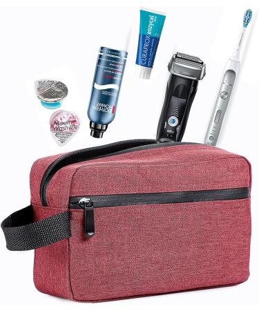 Etercycle Men's Waterproof Toiletry Bag - Portable Travel Wash Bag and Cosmetic Organizer - Gym Shaving Shower Dopp Kit with Handle (Wine Red) - Buy Online on GoSupps.com