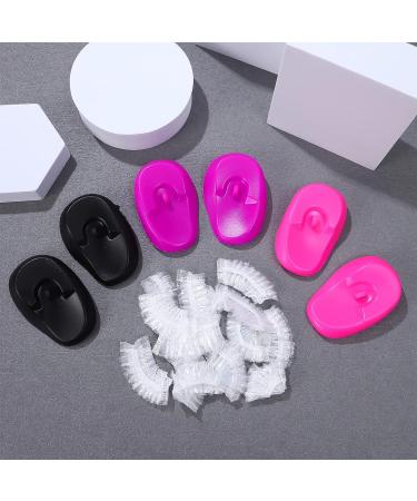 KALLORY Shower Cap 206pcs Hair Dye Ear Cover - Silicone Ear Protectors for Women Men | Disposable Shower Earmuffs Hairdressing Ear Caps - Buy Online on GoSupps.com