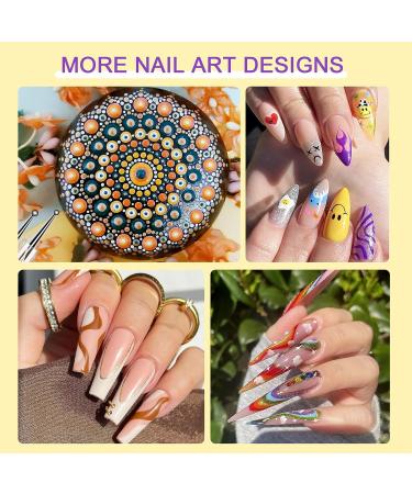 Saviland 8PCS Dotting Pen with Nail Art Liner Brush Set - Manicure Starter Kit for Nail Salon and Home DIY - Buy Online on GoSupps.com