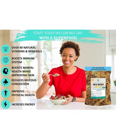 DualSpices Sea Moss Gold 16 Oz - Wildcrafted from Jamaica, Non-GMO Vegan Superfood - No Salt, Sand, Chemicals, Preservatives - 1lb Raw Fresh Harvested from Caribbean Sea - Buy Online on GoSupps.com