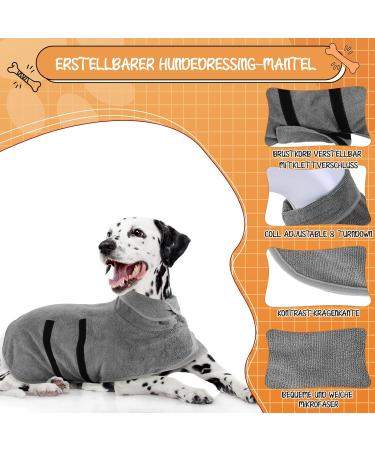 Jostift Microfiber Dog Bathrobe - Absorbent Bathing Towel for All Dog Sizes | Adjustable Straps for Comfort - Gray Medium - Buy Online on GoSupps.com