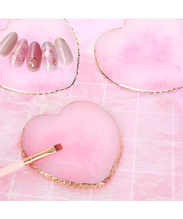 Shop Sibba Heart Nail Palette Art Resin - Golden Border Pink Manicure Tool Mixing Plate & Nail Polish Holder for DIY Nail Art - Buy Online on GoSupps.com