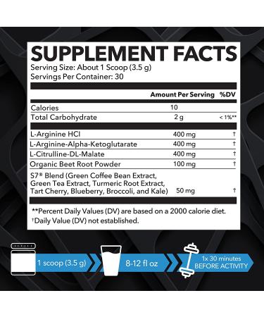 Havasu Nutrition L-Arginine: Nitric Oxide Booster for Endurance & Circulation | Vascular Growth Protein Builder Supplement - 3.7oz - Buy Online on GoSupps.com
