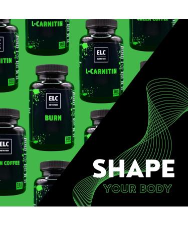 Elc Nutrition Green Coffee 180 Capsules - 1600mg Pure Green Coffee Extract No Artificial Flavors Preservative-Free for Optimal Weight Management - Buy Online on GoSupps.com