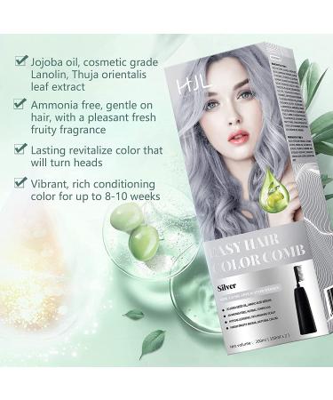 HJL Silver Hair Dye | Permanent Ammonia-Free Color with Comb Applicator | Easy-to-Use Hair Coloring Cream Kit - Buy Online on GoSupps.com