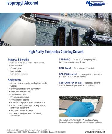 MG Chemicals 99.9% Isopropyl Alcohol Electronics Cleaner 945 mL Liquid Bottle & 99.9% Isopropyl Alcohol Electronics Cleaner 475 mL Liquid Spray Bottle + CLEANING_AGENT 824-500ML - Buy Online on GoSupps.com