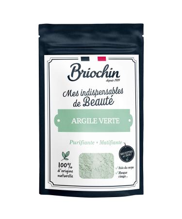 Briochin since 1919 - 100% Natural Origin Green Clay 200 g - Body, face and hair care - Purifying and Mattifying - Beauty Essential - Rich in trace elements - Absorbs excess sebum - DIY