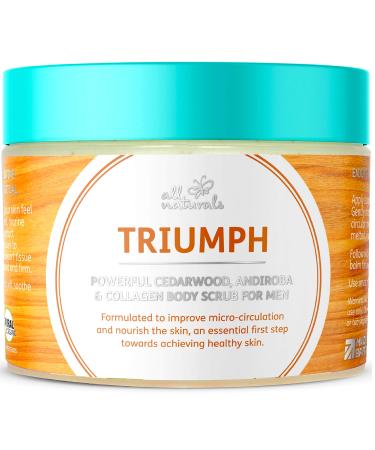 All Naturals, Exfoliating Body Scrub for Men Andiroba Cedarwood, 400g Intensive Skin Detoxifying & Energizing Treatment. Gifts for Men