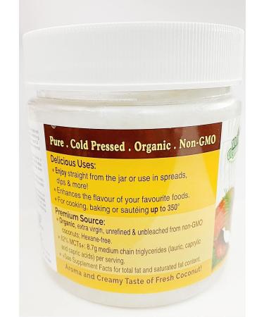 ICAN London 100% Natural Pure Coconut Oil 16oz - Extra Virgin Cold Pressed - Buy Online on GoSupps.com