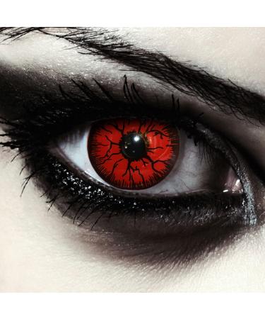 Design lens colored daily lenses contact lenses red without prescription for Halloween costume as vampire carnival devil & cosplay - 2 pieces (1 pair) red eye lenses color lenses - Buy Online on GoSupps.com