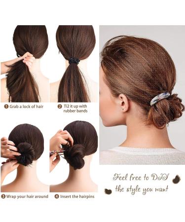 10 Pieces U Shaped Hairpin Set - Celluloid Acetate Tortoise Shell Hair Pins for Updo Hairstyles - Buy Online on GoSupps.com