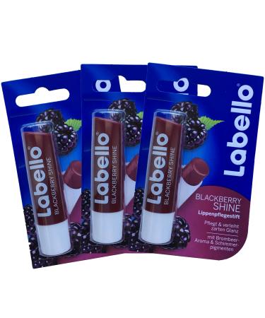 Labello Blackberry Shine Lip Balm 4.8g/5.5ml - 3 Pack