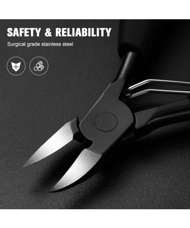 BEZOX Precision Toenail Clippers for Thick or Ingrown Toenails - Professional Podiatrist-Approved Large Nail Clipper in Metal Box - All Black - Buy Online on GoSupps.com
