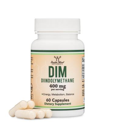 DIM Supplement for Women and Men (Diindolylmethane Estrogen Blocking Supplement Hormonal Acne Treatment Hormone Balance for Women) 400mg Servings 200mg Per Capsule 60 Capsules by Double Wood