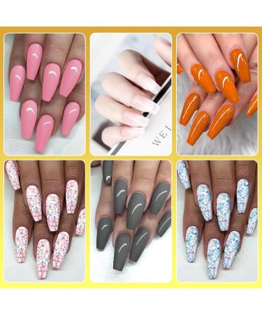 ROSALIND Orange Poly Nail Gel Kit 6 Colors 15ml Pink Clear Glitters Blue Orange and Black Nail Builder Gel Extension Tubes SetDIY Manicure at Home (Bright Multicolors) - Buy Online on GoSupps.com