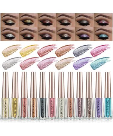 Anglicolor Liquid Glitter Eyeshadow - Highly Pigmented Vegan Eyeshadow & Eyeliner Blend - Shimmer Eyes Makeup - #11 Purple - Buy Online on GoSupps.com