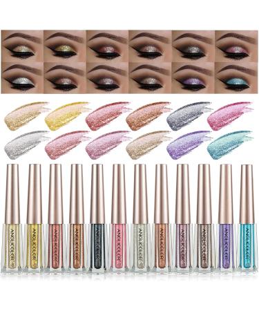 Anglicolor Eyeshadow Glitter Eyeshadow Shimmer Eye Shadow Liquid Eyeshadow Glitter Liquid Eye Shadow Sparkling Eye Makeup Tool Best Gift For Women Girls (07#Silver) - Buy Online on GoSupps.com