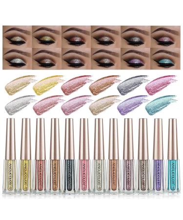 Anglicolor Diamond Glitter Liquid Eyeshadow - Lightweight Smooth Shimmer Eyeshadow & Eyeliner Pen in Champagne - Perfect Cosmetics Gift for Girls and Women - Buy Online on GoSupps.com