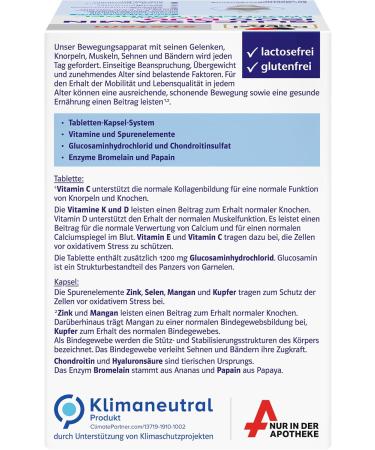 Double Heart System Glucosamine 1200 Duo with Vitamin C - Supports Cartilage Function - 60 Capsules & 60 Tablets - International Shipping Available - Buy Online on GoSupps.com