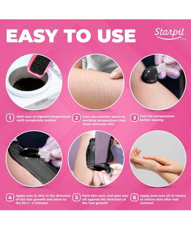 Starpil Black Hard Wax Beads 1000g - Stripless Low Temperature Wax for Hair Removal - Face, Body, Bikini, Brazilian - 2.2 lb Bag (Pack of 1) - Buy Online on GoSupps.com
