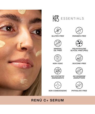 KPS Essentials Ren C+ Serum - 10% Vitamin C for Aging Skin Boosts Collagen Fades Dark Spots Hydrates & Smooths - International Shipping Available - Buy Online on GoSupps.com