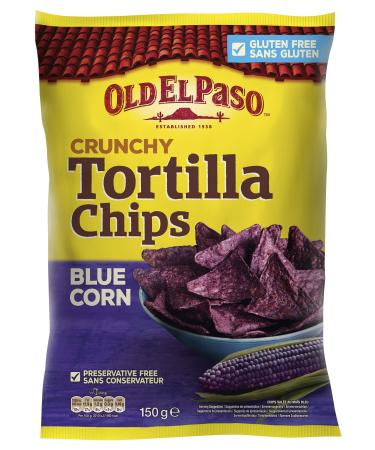 Old El Paso Tortilla Chips Blue corn - Le paquet de 150g
