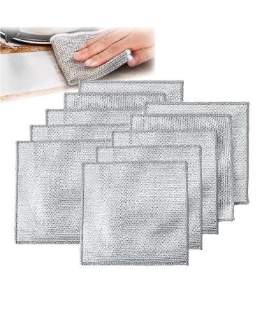Plushzen Dish Cloths Plushzen Wire Dishcloth Acssart Non-Scratch Wire Dishcloth Voguedex Multipurpose Wire Miracle Cleaning Cloths Multipurpose Wire Dishwashing Rags for Wet and Dry (10pc)