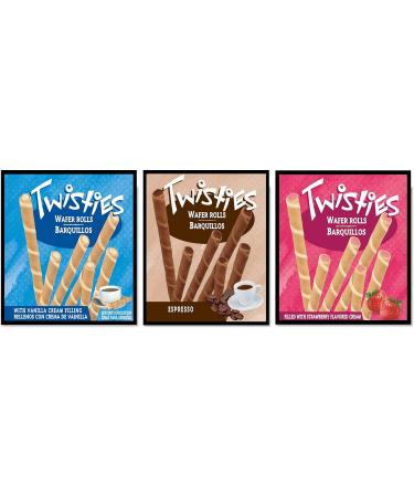 3x 400g Wafer Rolls Selection - VANILLA ESPRESSO & STRAWBERRY cream filled wafer rolls - Buy Online on GoSupps.com