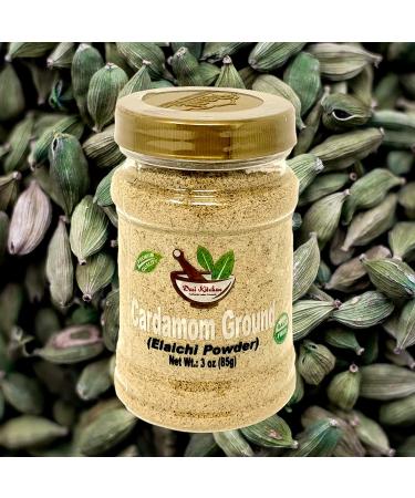 Indian Pure Green Cardamom Powder 3oz | Natural, Salt Free, Vegan, NON GMO | Desi Kitchen Spices | Guaranteed Freshness & Aroma - Buy Online on GoSupps.com