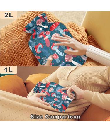 Buy Naanle Colorful Mushrooms Hot Water Bottle | 1L with Cover for Heat & Cold Therapy | Ideal for Bed Hands & Feet - International Shipping Available - Buy Online on GoSupps.com