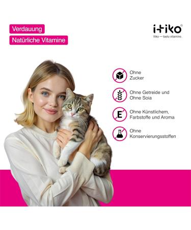Itiko Digestive Snacks for Cats - Probiotic Treats - Promotes Digestion - Alternative to Clay - Psyllium for Diarrhea - Food Supplement for Cats - Buy Online on GoSupps.com