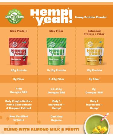 Manitoba Harvest Hemp Yeah! Organic Max Protein Powder 32oz - Unsweetened, 20g Protein, 4.5g Omegas, Keto-Friendly, Non-GMO - 2lb Pack - Buy Online on GoSupps.com