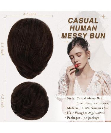 RUWISS HAARTIAL Lang Hair Bun - Elegant Chocolate Blonde Real Hair Extensions | Thin Smooth Tousled Updo Hair Tie for Women - 25g Scrunchy Hair Tube - Buy Online on GoSupps.com