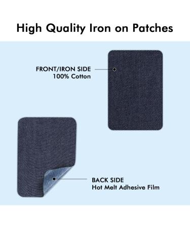 CAREGY 24PCS Iron on Denim Patches Repair Kit - 4 Shades Jean Patch Set for Clothing Repair & Decoration - 3 x 4-1/4 (7.6cm x 10.8cm) - Blue - Buy Online on GoSupps.com