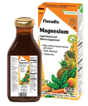 Gaia Herbs Floradix Magnesium Liquid Herbal and Mineral Supplement 8.5 fl oz (250 ml)