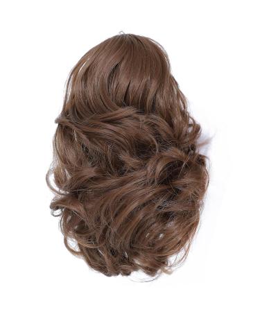 Parxitn 20cm Short Curled Light Red-Brown Ponytail Extension - Claw Clip Synthetic Hair Braid (8 Inch) for Effortless Style - Buy Online on GoSupps.com