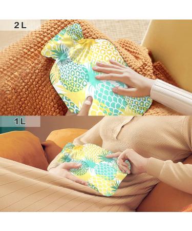Pineapple Fruit Hot Water Bottle with Cover - 2L Pain Relief Hot Pack for Headaches & Cramps | International Shipping Available - Buy Online on GoSupps.com