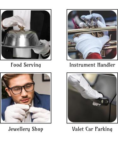 Lizzy White Cotton Gloves Medium for Overnight Moisturising Dry Hand Women and Men Bedtime Sleep Gloves Jewellery & Daily Work Fancy Dress Party Washable Hand Moisturising Gloves - Buy Online on GoSupps.com