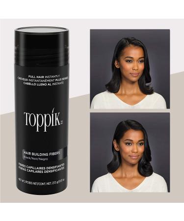 Toppik Hair Building Fibers Black - 0.97 oz (27.5 g) | Thicker, Fuller Hair - Buy Online on GoSupps.com