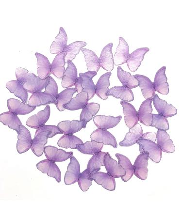 GEORLD 48 Purple Edible Wafer Paper Butterflies Cake Decorations Cupcake Topper - Buy Online on GoSupps.com