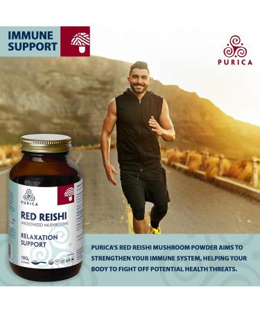Purica Red Reishi Micronized Mushroom Powder 100g - Premium Micronized Reishi Mushroom Supplement for Enhanced Wellness Optimal Absorption Non-GMO Immune & Energy Support 100 g (Pack of 1) - Buy Online on GoSupps.com