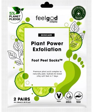 FEELGUD 2 Pack Plant Based Exfoliating Foot Peel Mask for Hard Skin Foot Peeling Socks Repairs hard Rough Heels At Home Pedicure - Remove Dead Skin Calluses Foot Moisturiser Socks for Soft Baby Feet - Buy Online on GoSupps.com