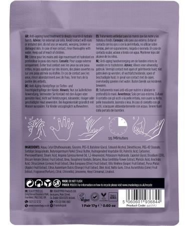 MASKOLOGY Hand Mask - Hydrating Hand Treatment 1 Pair | Anti-Ageing, Apple Extract, Argan Oil & Shea Butter | Moisturizing Hand Gloves | 100% Plant-Based - Buy Online on GoSupps.com